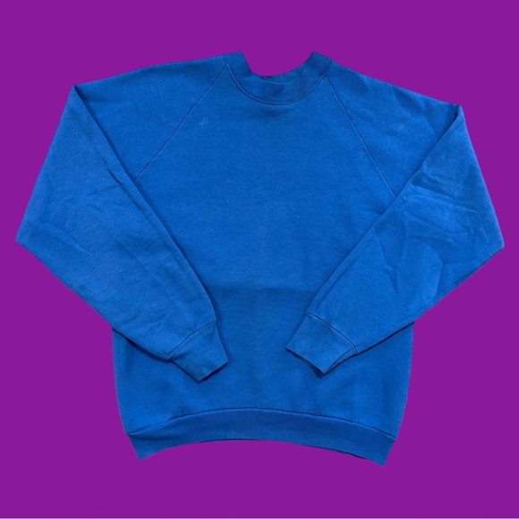 80s Fruit of the Loom Blue Crewneck
Sweatshirt - Picture 1 of 4